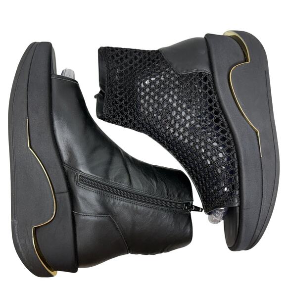 4ccccees Open Toe Mess Short Chunky Platform Wedge Boot black size EU 9 US 8.5 - Picture 6 of 8